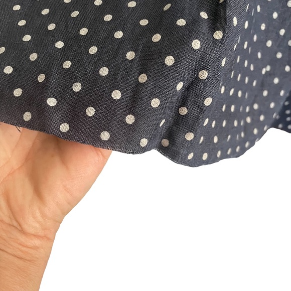 Tezro Millennio Italy 100% Linen Tunic Style Top Size S Blue & White Polkadot - Picture 5 of 8
